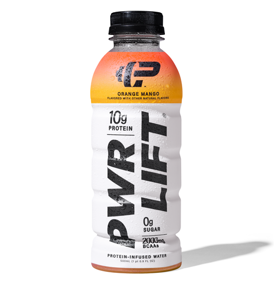 A single bottle of PWR LIFT Orange Mango